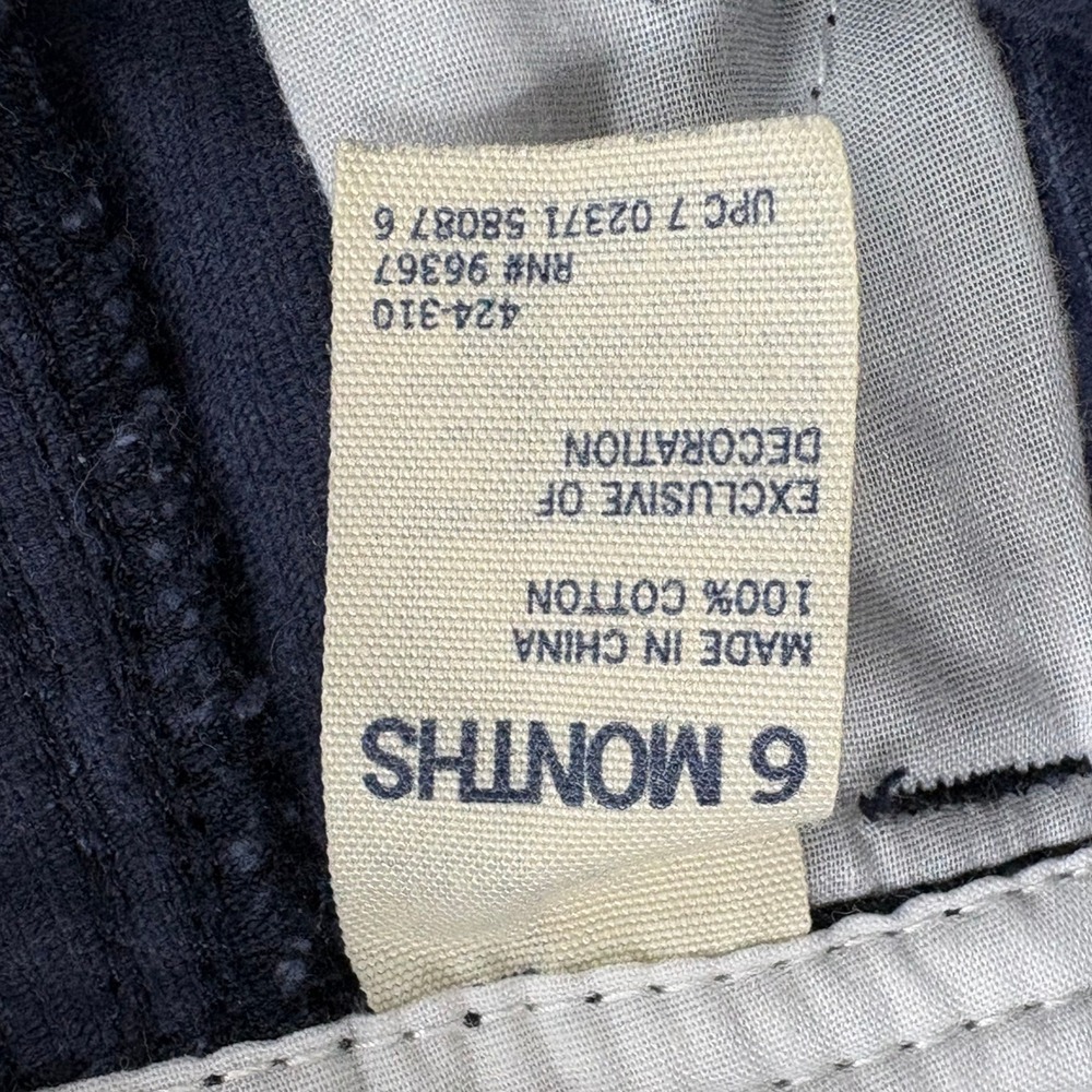 VIntage OshKosh B'gosh Baby Boy Navy Corduroy Bear Overalls 6 Months - Picture 5 of 6